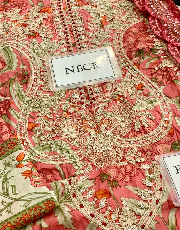 All-Over Print Embroidered Lawn Suit with Chiffon Dupatta image 3