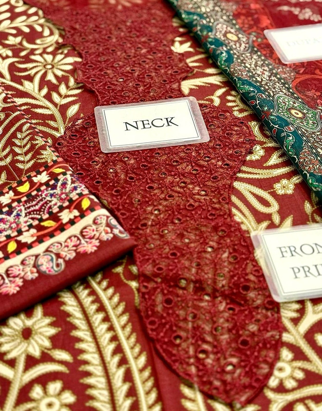All-Over Print Embroidered Lawn Suit with Chiffon Dupatta image 4