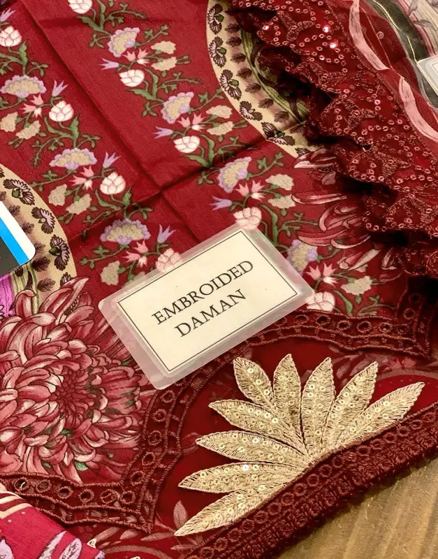 All-Over Print Embroidered Lawn Dress 2025 with Chiffon Dupatta image 4