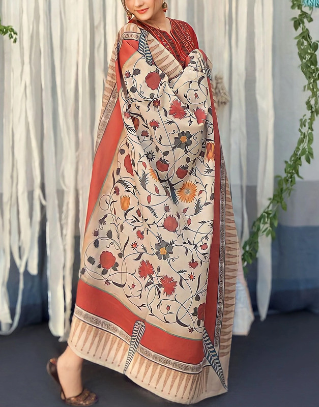Elegant Sequins Embroidered Lawn Suit 2025 with Diamond Organza Dupatta image 3