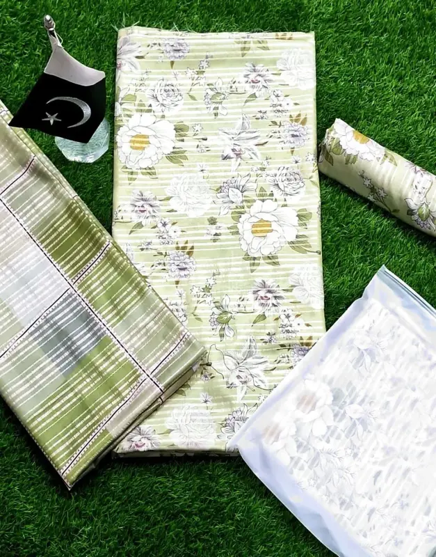 Trendy All-Over Digital Print Lawn Suit Lawn Dupatta image 3