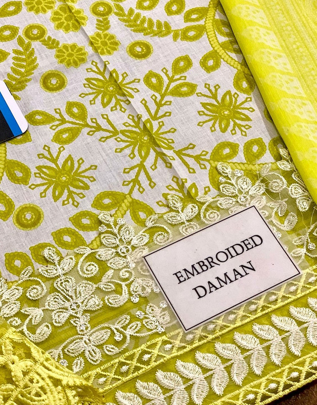 All-Over Print Embroidered Lawn Dress with Chiffon Dupatta image 4