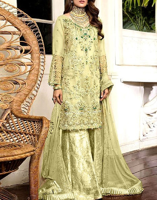Heavy Embroidered with Handwork Organza Wedding Dress