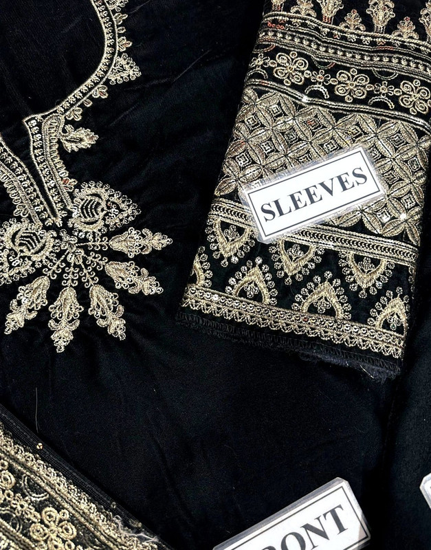 Fancy Embroidered Velvet Party Wear Dress with NET Dupatta image 5