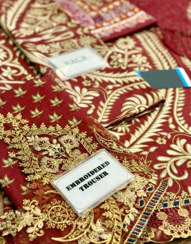 All-Over Print Embroidered Lawn Suit with Chiffon Dupatta image 5