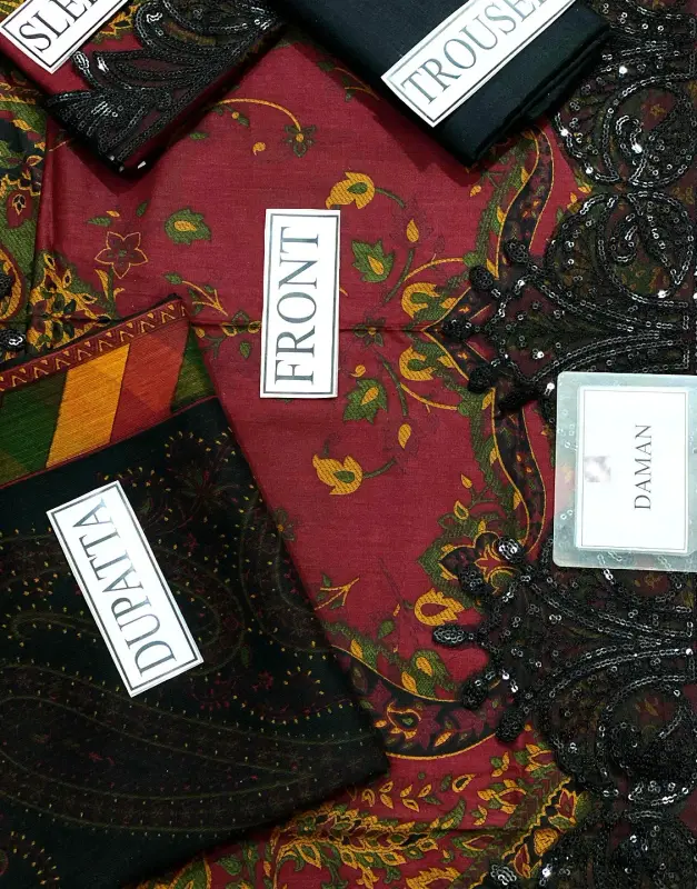 Trendy Embroidered Lawn Dress with Chiffon Dupatta image 4