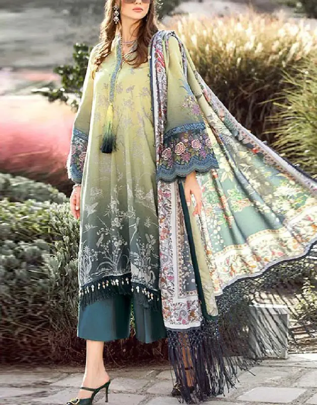 Elegant Embroidered Lawn Dress with Digital Print Silk Dupatta image 3