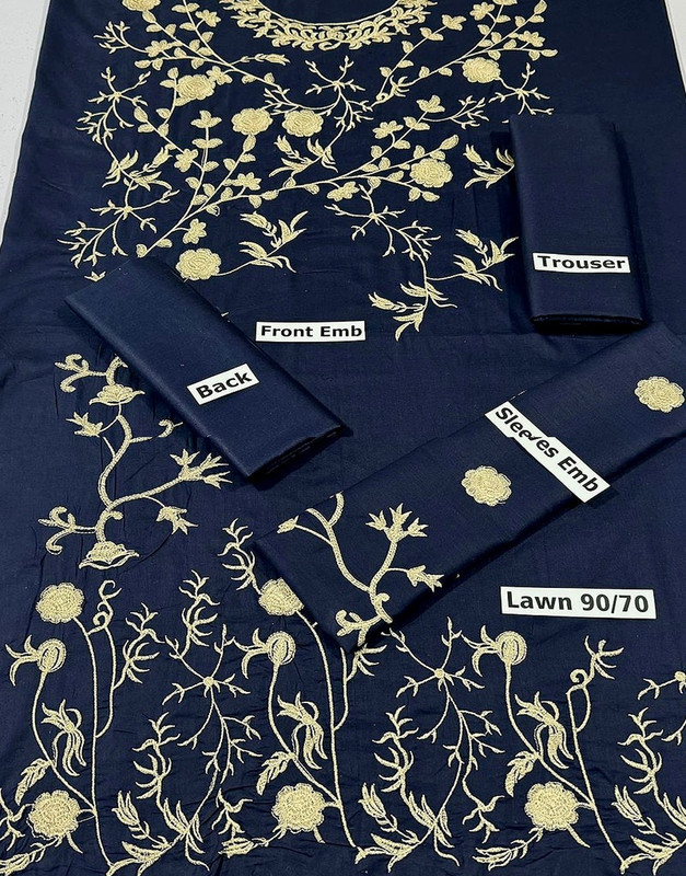 Trendy 2-Piece Embroidered Lawn Dress image 2