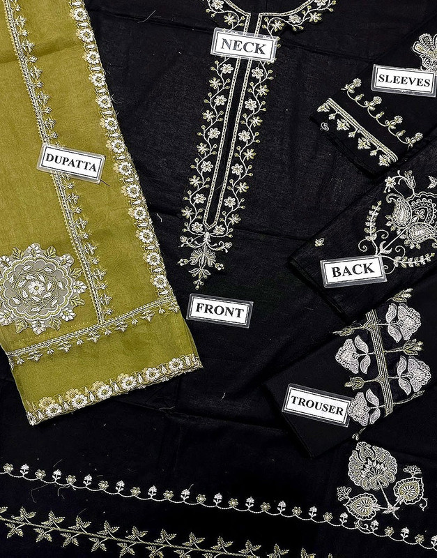 Elegant Embroidered EID Lawn Dress with Emb. Organza Dupatta image 4