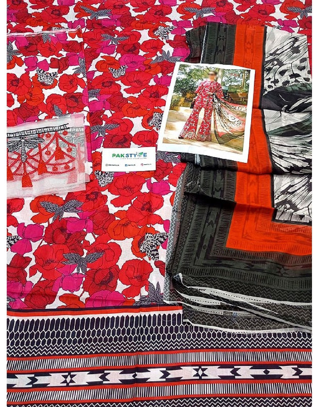 Trendy All-Over Printed Lawn Suit with Digital Print Silk Dupatta image 3