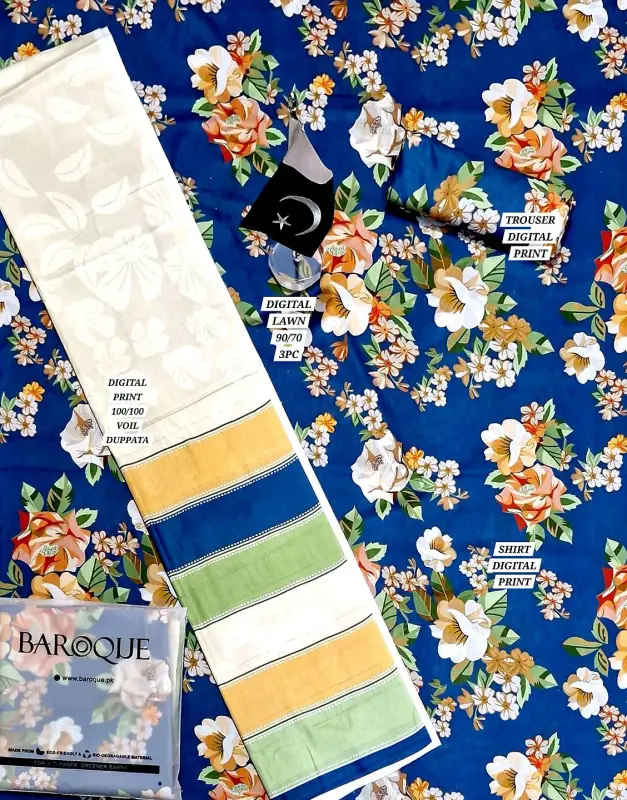 All-Over Digital Print Lawn Suit Voil Lawn Dupatta 2026 image 2