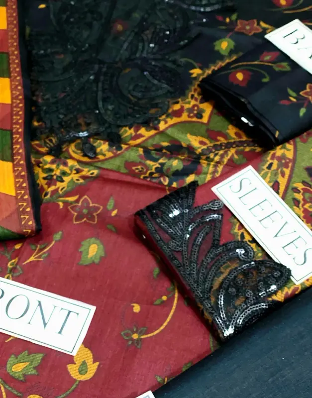 Trendy Embroidered Lawn Dress with Chiffon Dupatta image 5