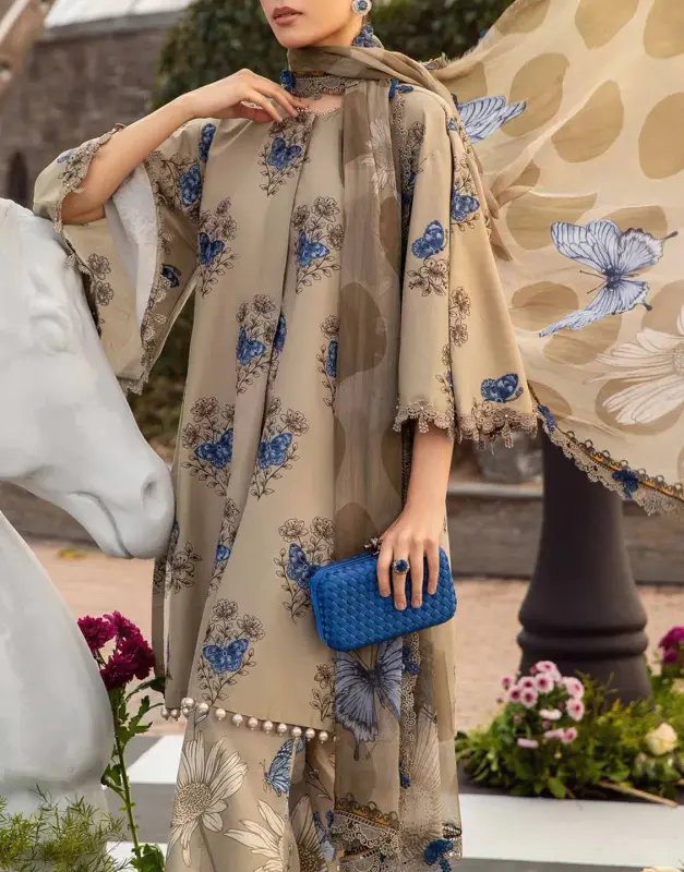 Digital All-Over Print Lawn Dress 2025 with Printed Chiffon Dupatta image 3