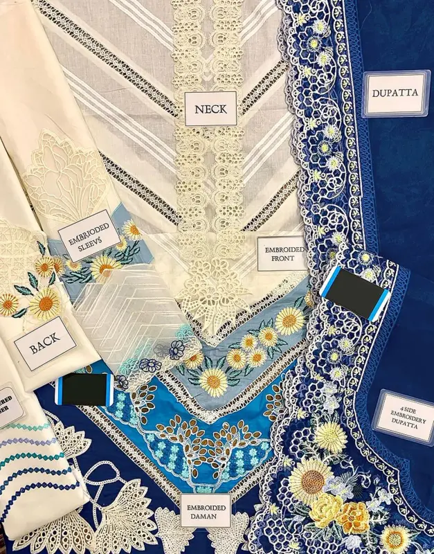 Luxury Heavy Schiffli Embroidered Lawn Dress with Embroidered Organza Dupatta 2026 image 4