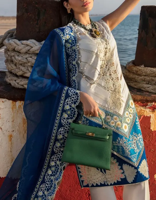 Luxury Heavy Schiffli Embroidered Lawn Dress with Embroidered Organza Dupatta 2026 image 6
