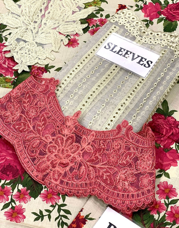 All-Over Print Embroidered EID Lawn Dress with Chiffon Dupatta image 5