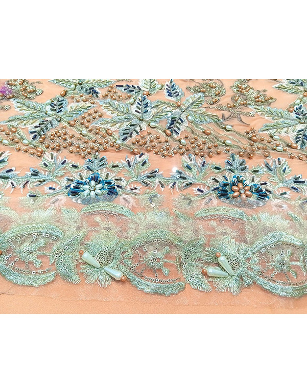 Handwork Heavy Embroidered Chiffon Party Wear Dress image 4