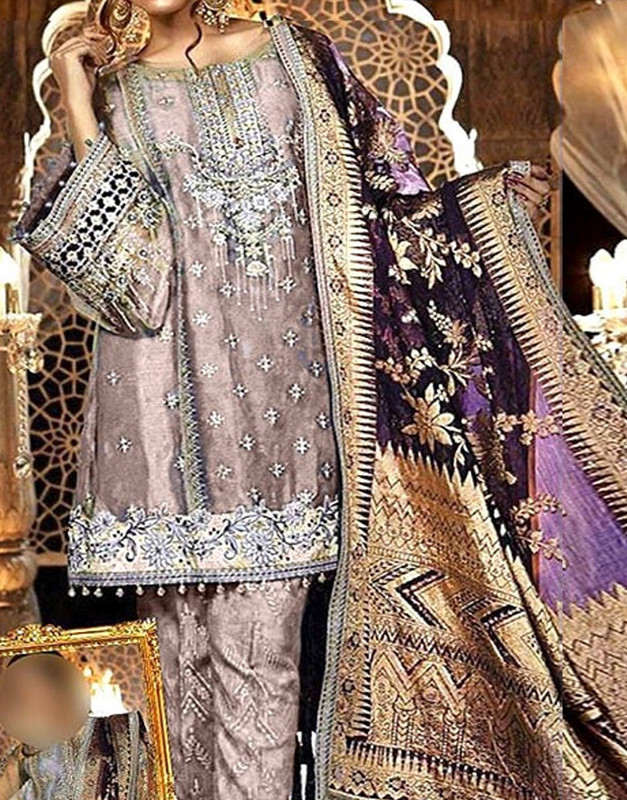 Handwork Embroidered Net Wedding Dress 2025 with Luxury Net Embroidered Shawl