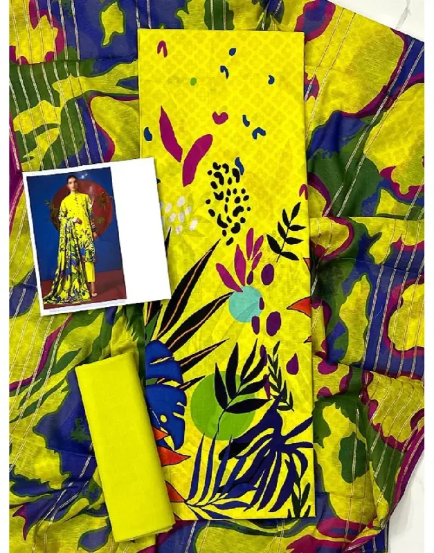 Digital Print Lawn Suit Diamond Voil Dupatta image 2