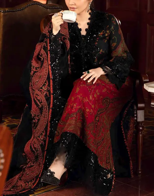 Trendy Embroidered Lawn Dress with Chiffon Dupatta image 2