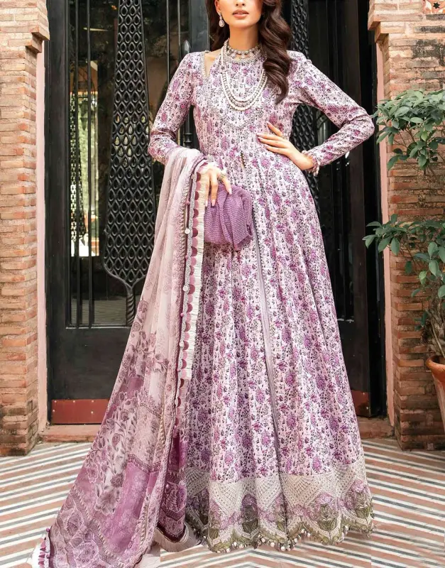 Sequins Embroidered Lawn Suit 3-Pc with Printed Soft Chiffon Dupatta (Summer 2025).