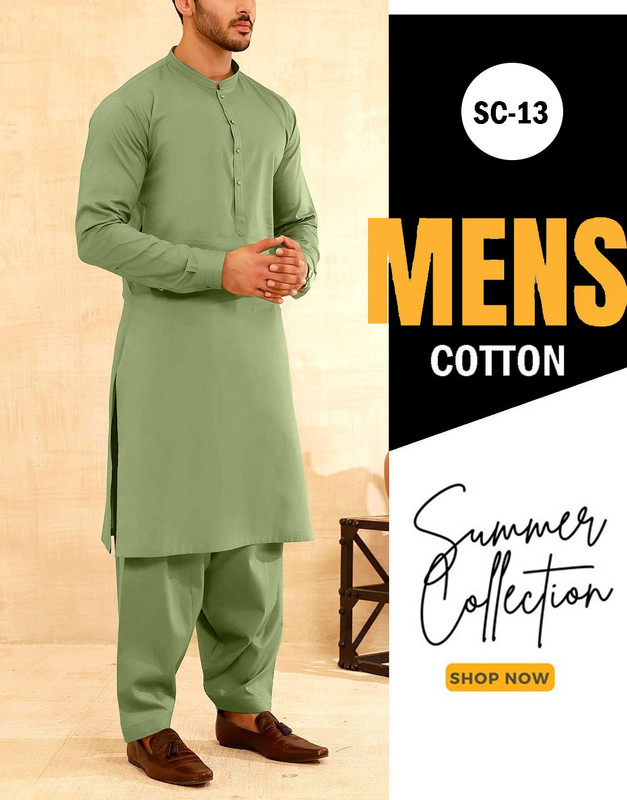 IB Swiss soft Egyptian Cotton unstitched Shalwar Kameez suit 4.5M fabric for men
